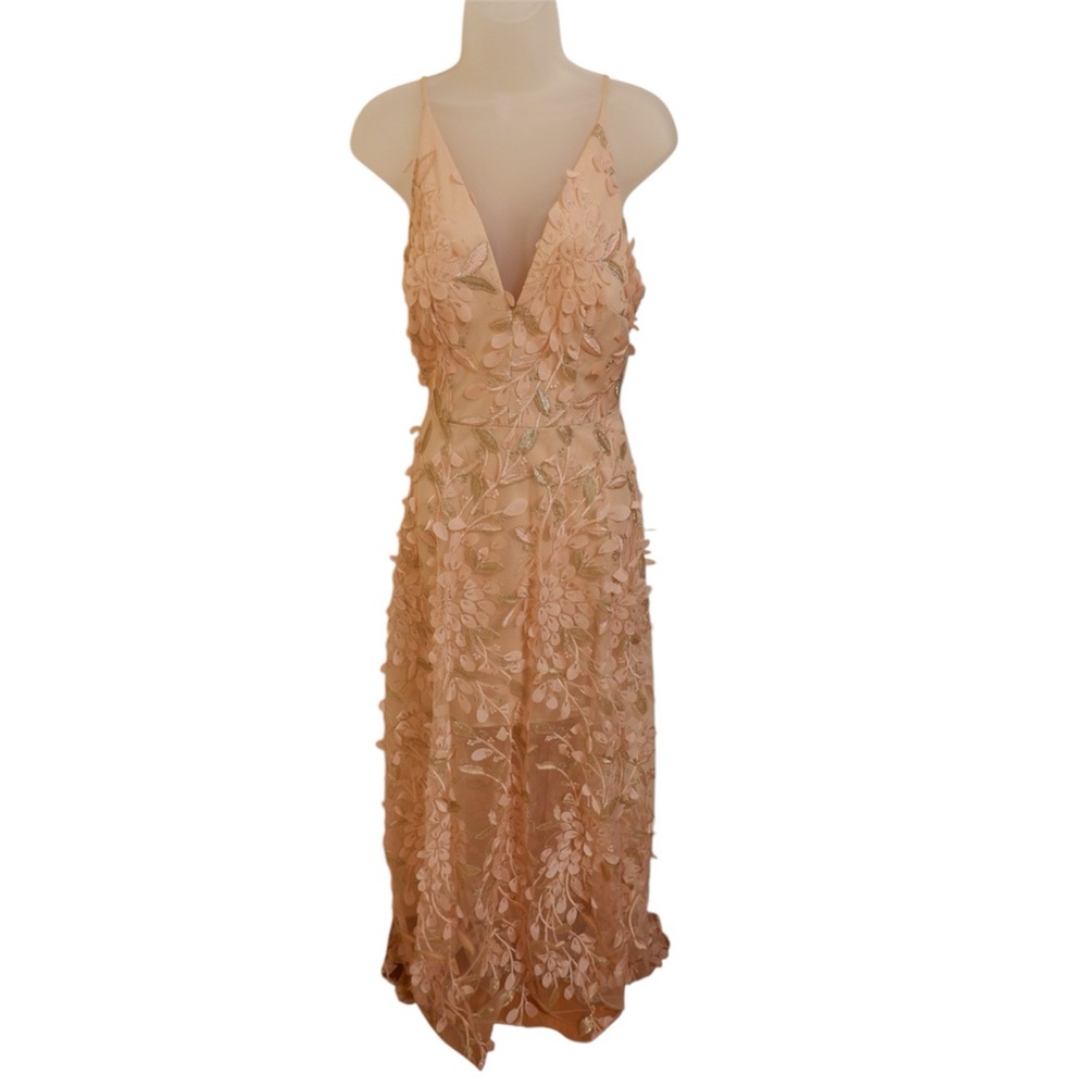 Elegant Floral Peach Dress